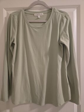 Planet Gold Light Sage Long Sleeve Crewneck Top